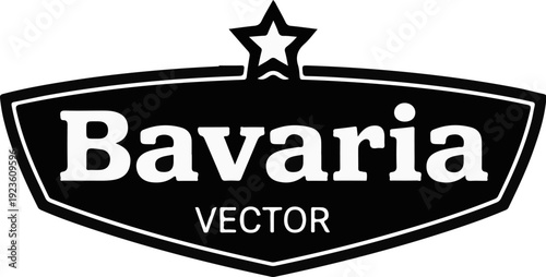 Black hexagon badge with white text "Bavaria VECTOR" and a star above