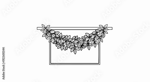 Decorative foliage frame with an empty rectangular space for text