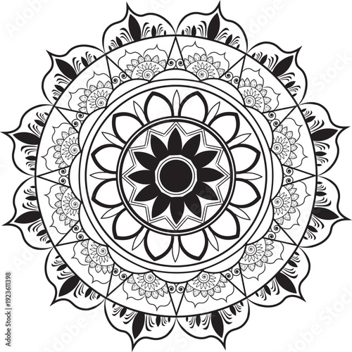 it is beautiful mandala design vactor illustration template icon, round mandala