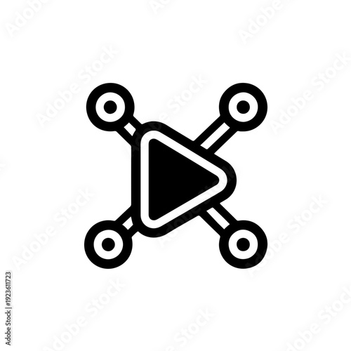 Clean Pixel Art Network Activity Icon Depicting a Video Buffering Symbol