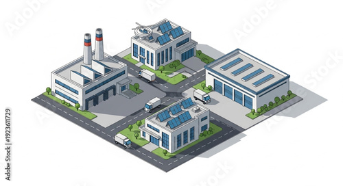 Industrial Complex with Multiple Buildings.