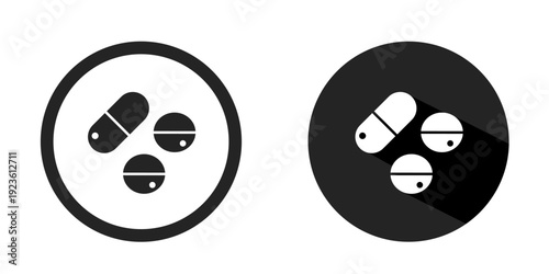 Medicine logo. Drug icon vector design black color. Stock vector.