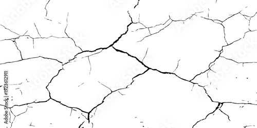 Abstract Dry Cracked Soil Texture Background – Minimal White Earth Pattern for Drought and Climate Concept Design.