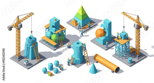 Industrial 3D Models Construction Site.