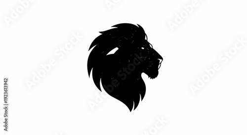 Black silhouette of a lion's head with a flowing mane