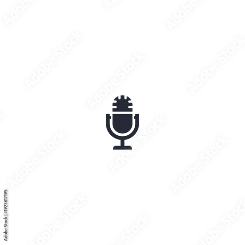 Microphone vector icon in dark gray solid style. Single audio recording symbol for web, app, and interface design.