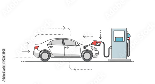 Electric Car Charging at Station.