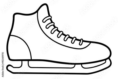 ice skating shoe outline-art, sketch of a shoe icon.