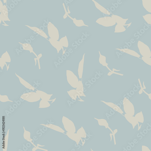 Abstract butterfly seamless light blue vector pattern for elegant wedding projects