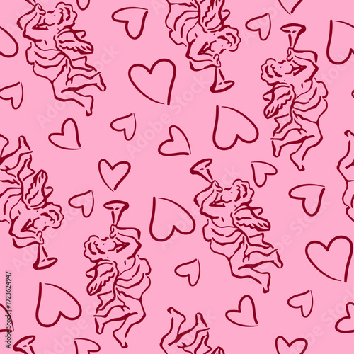 Amor vector seamless pattern for valentine's day products