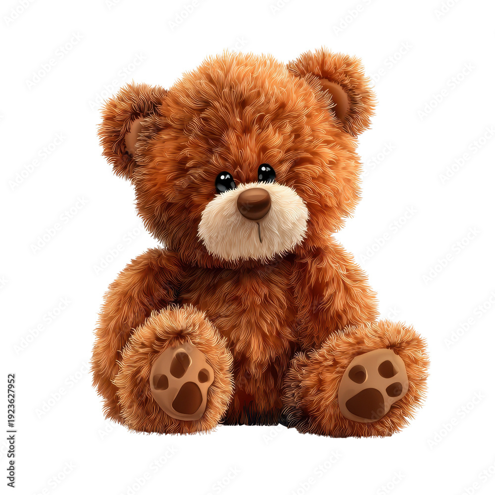 Fototapeta premium Cartoon style teddy bear plush transparent background