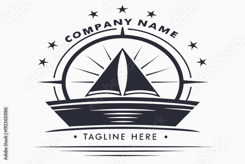 Single color majestic sailing ship sails proudly across an endless ocean