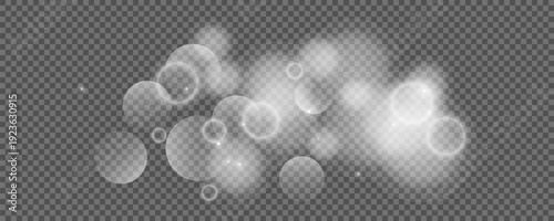 Bokeh circles on transparent background