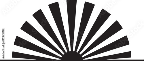 Black and white abstract sunburst design element graphic symbol