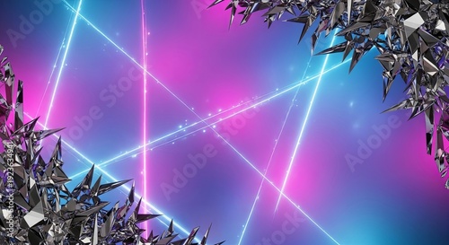 Illuminated Neon Lines: A mesmerizing design with vibrant neon lines intersecting against a gradient of colors, creating a dynamic and visually stimulating background.