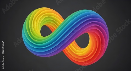 Abstract shape of movement with rainbow color gradation