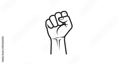 Illustration of a clenched fist symbolizing solidarity and strength from a frontal viewpoint