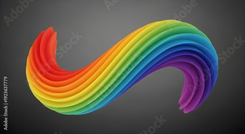 Abstract shape of movement with rainbow color gradation