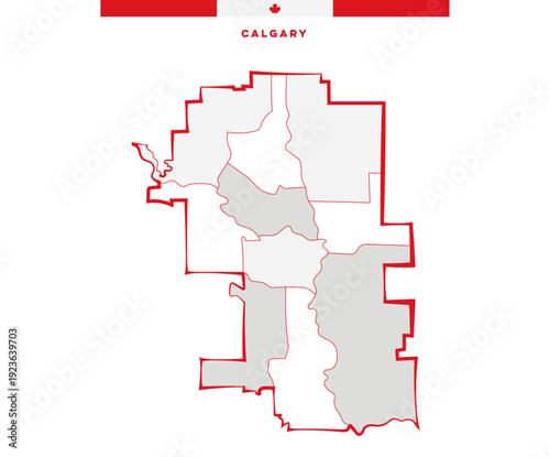 Calgary, Canada - Municipalities of Alberta - Administrative map
