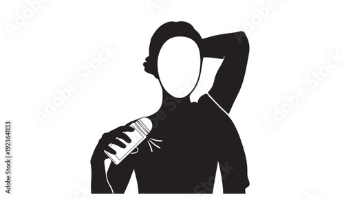 Silhouette of confident man holding microphone in hand