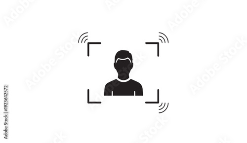 Facial recognition technology scanning person's face for secure identification