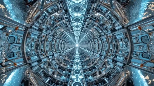 Futuristic Light Tunnel - 4K Sci-Fi Corridor for Game Environments & Tech Visuals