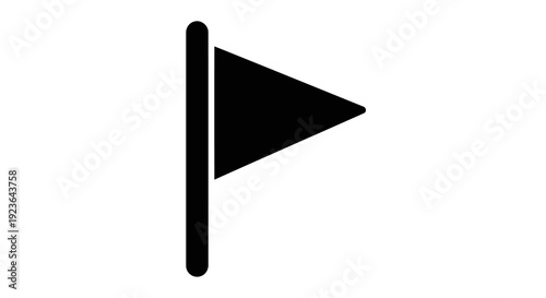 A simple black flag icon on a white background is displayed prominently.