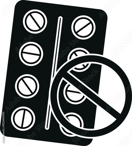 No medication or pills allowed symbol