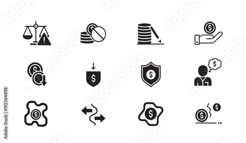 Financial icons for business and investment concepts