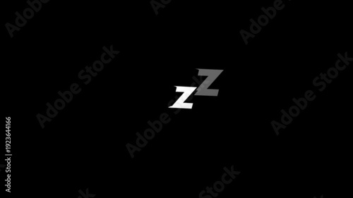 Comic style zzz sleeping and snoring symbol isolated on transparent background for video edit use