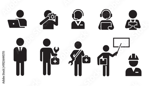 Collection of professional people icons for business and communication
