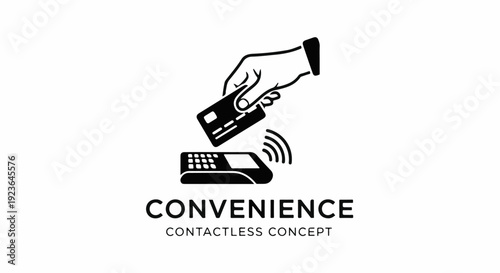Hand holding credit card to contactless payment terminal, signifying convenience
