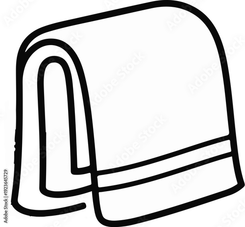 Folded white towel with two thin horizontal stripes