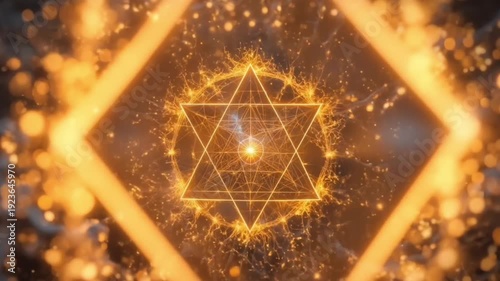 Merkaba Neural Fusion - 4K Sacred Geometry Art for Spiritual Visuals & Cosmic Concepts