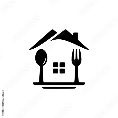 Minimalist Home Restaurant and Cutlery Icon