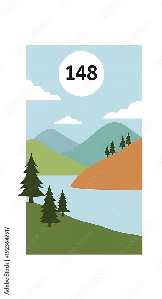 Fototapeta premium Serene mountain landscape with lake trees.