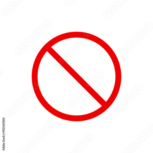 Red prohibition sign, crossed circle symbol for forbidden or warning, flat design vector illustration Free Download Red prohibition sign, crossed circle symbol for forbidden or warning, flat design vector illustration - GFXLoad