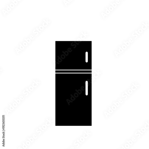Double Door Refrigerator Vector Illustration – Modern Kitchen Appliance Flat Icon
