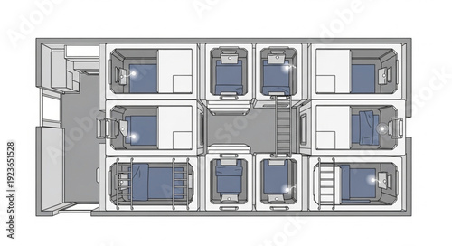 Detailed architectural floor plan showcasing multiple rooms and interior layouts for design.