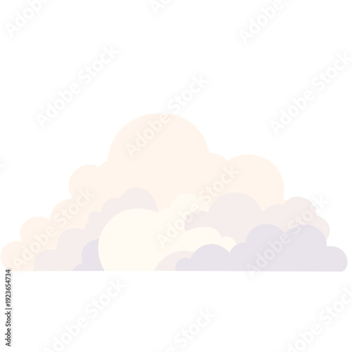 Cream beige layered cloud perfect for soft sky backgrounds, gentle weather graphics, calm atmospheric designs, subtle illustrations, and peaceful decorative elements with warm flat style.