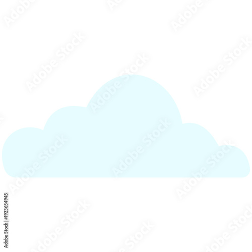 Pale white cloud ideal for minimal sky designs, subtle weather graphics, clean backgrounds, gentle atmospheric elements, and simple contemporary flat illustration style.