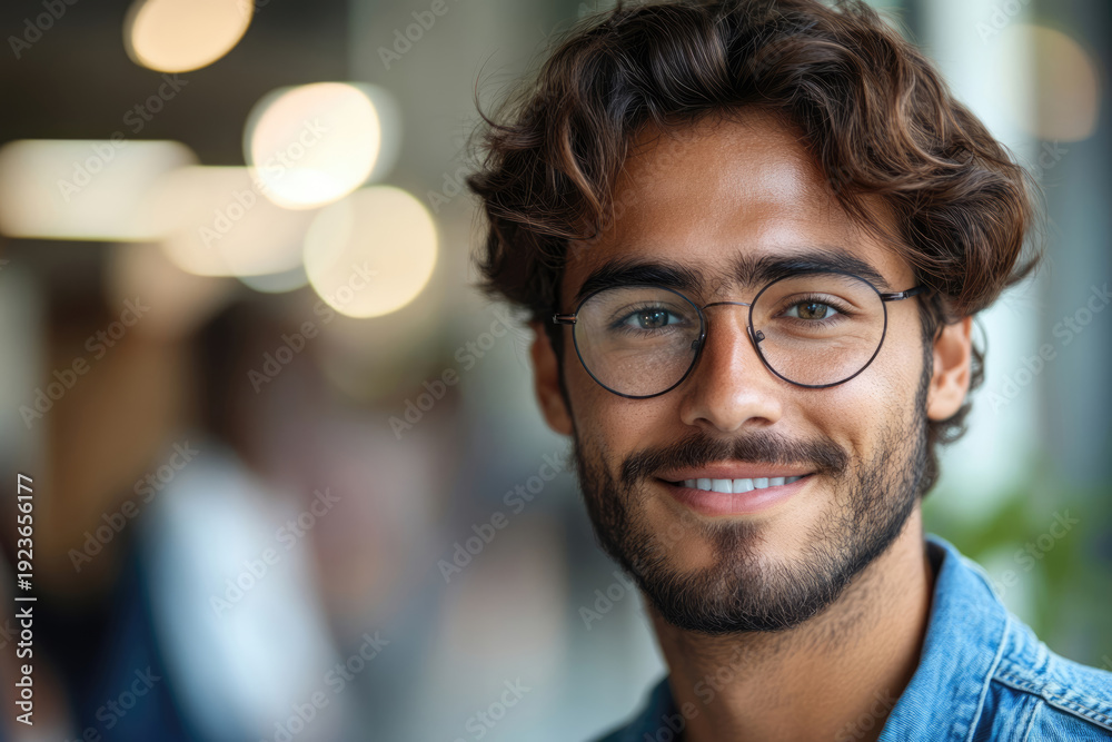 Obraz premium Studio shot of a smiling man holding modern laptop
