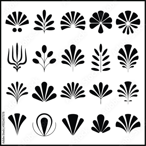 Abstract Black & White Vector Graphics Collection Flat Design