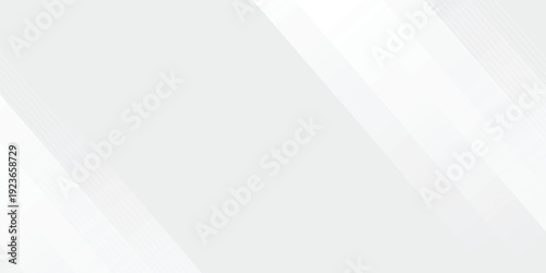 White abstract background with line pattern, banner design. Vector 16:9