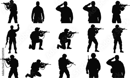 soldier, soldiers, military, army, infantry, combat, warfare, tactical, patrol, salute, rifle, weapon, silhouette, silhouettes, soldiering, defense, security, mission, uniform, armed