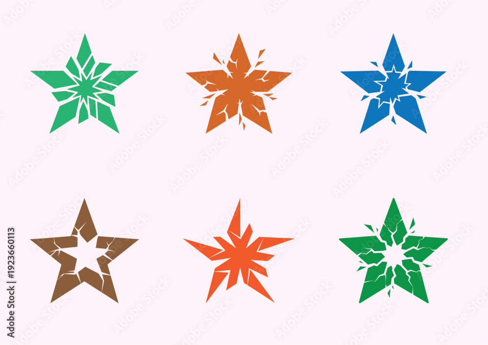 Obraz premium A colorful star shapes with unique designs, memorial day illustration