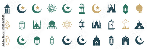 Ramadan emblem vector icons – Ideal for social media and marketing.