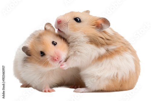 Two Cute Hamsters Hugging Isolated on Transparent Background PNG