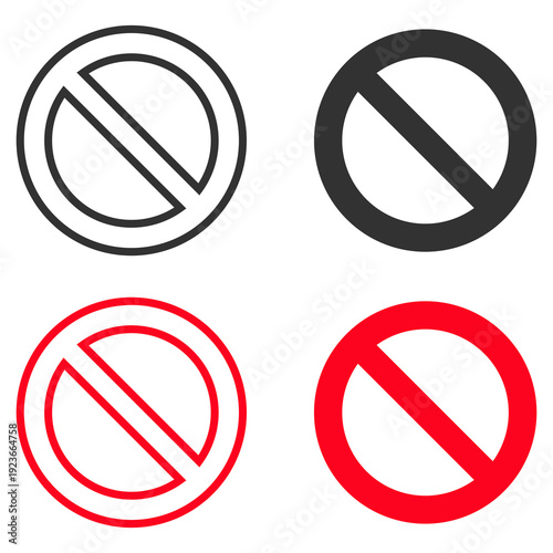 red circle sign for prohibition, stop, danger. stop sign