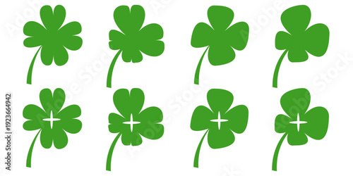 Clover leaf illustration in flat style. Clover leaf vector design symbolizes trust, hope, love, and good luck.	